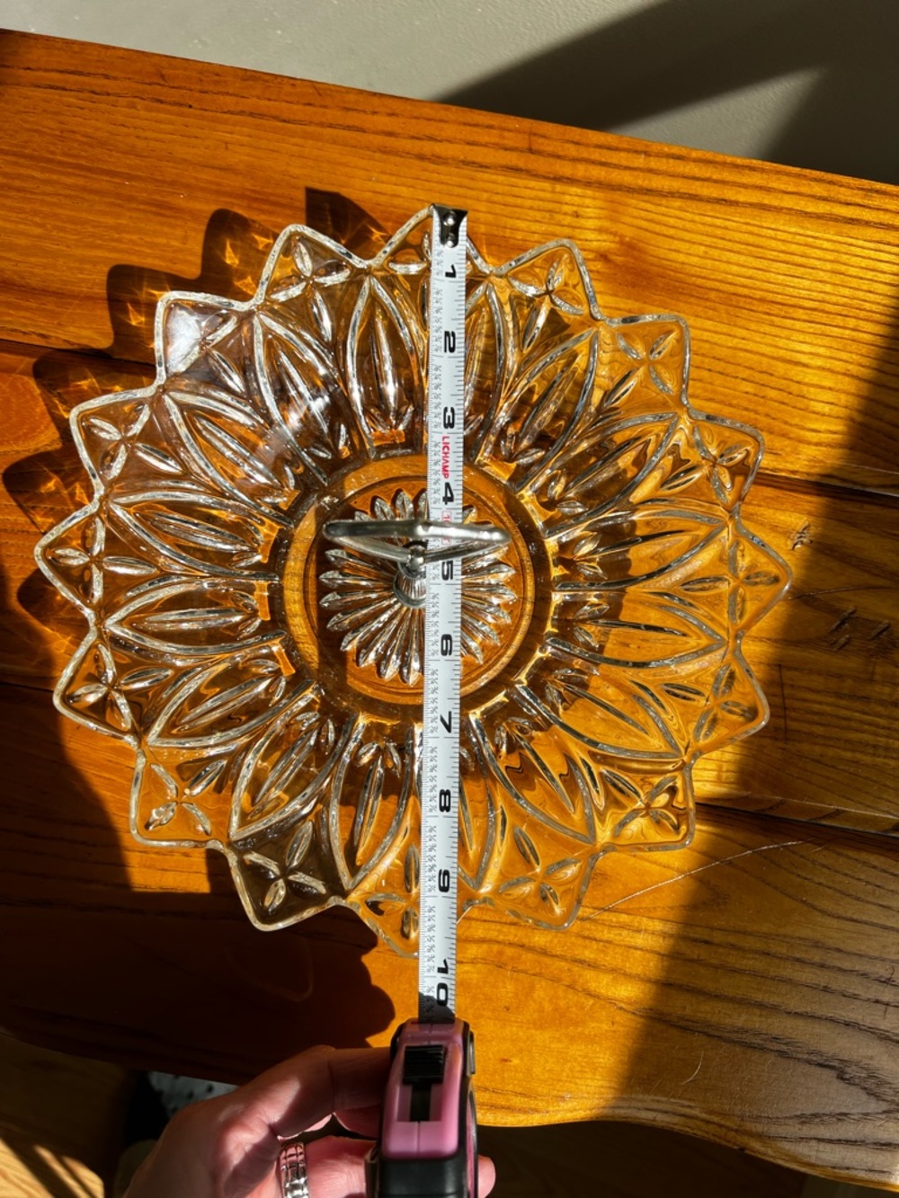 Clear Glass Decorative Two-Tier Handle Serving Dish - Picture 11 of 11